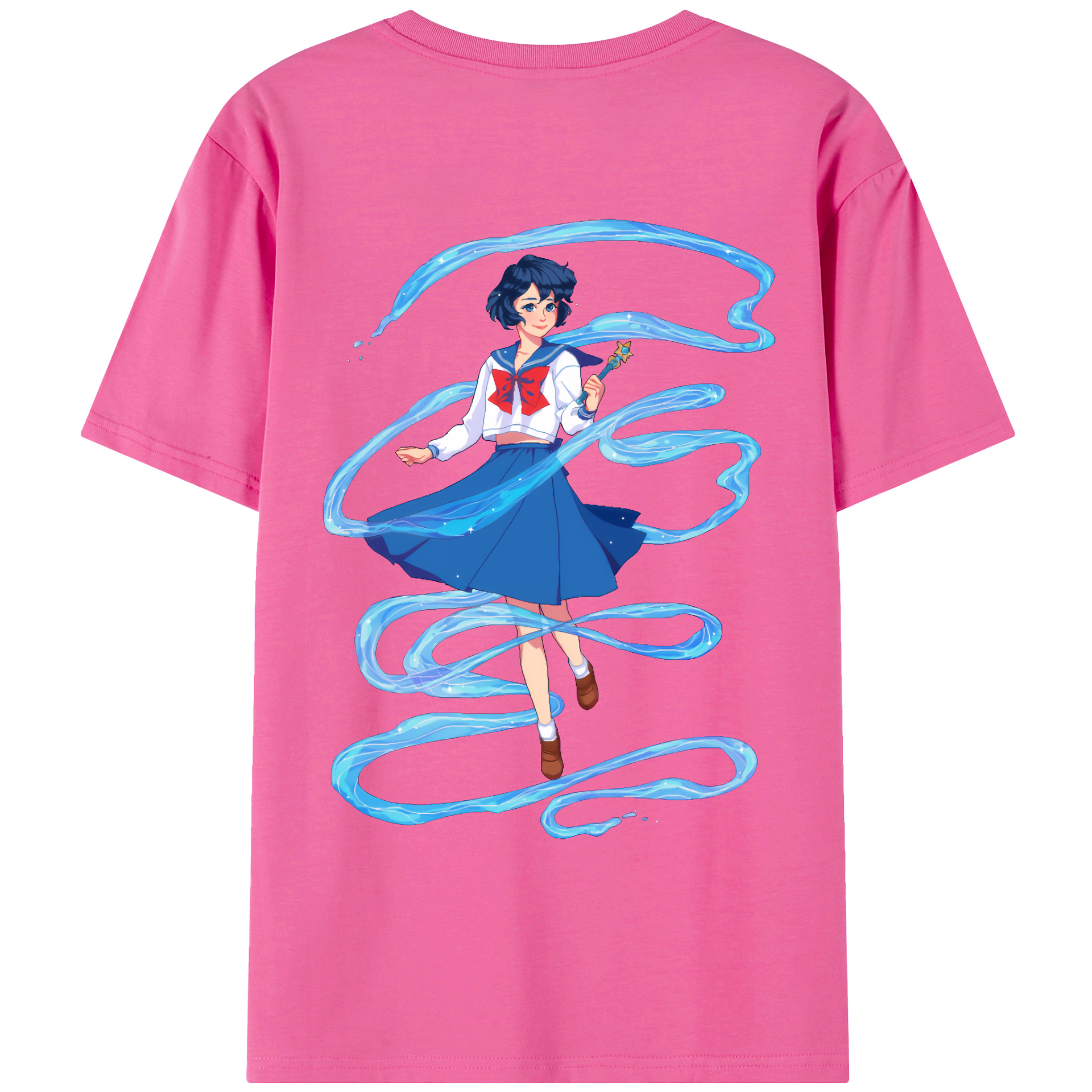 （画像用） 美少女戦士セーラームーン 水野 亜美 みずの あみ Sailor Moon Mizuno Ami レディース半袖Tシャツ(バックプリント)